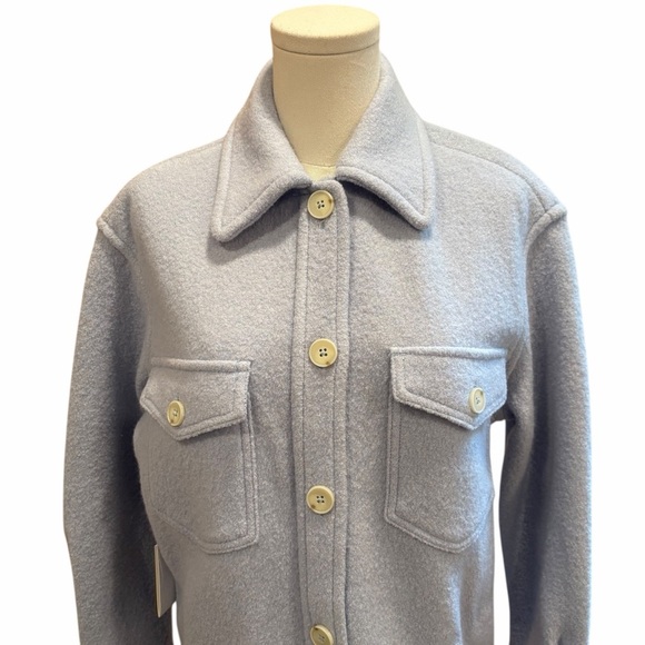 Wilfred Jackets & Blazers - Aritzia | Wilfred Free | Merino Wool Shacket | Light Blue/Grey | Size XS | NWT ✨